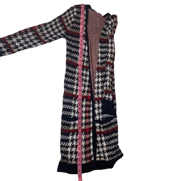 Valerie Stevens Longline Houndstooth Cardigan Size S - Picture 10 of 11